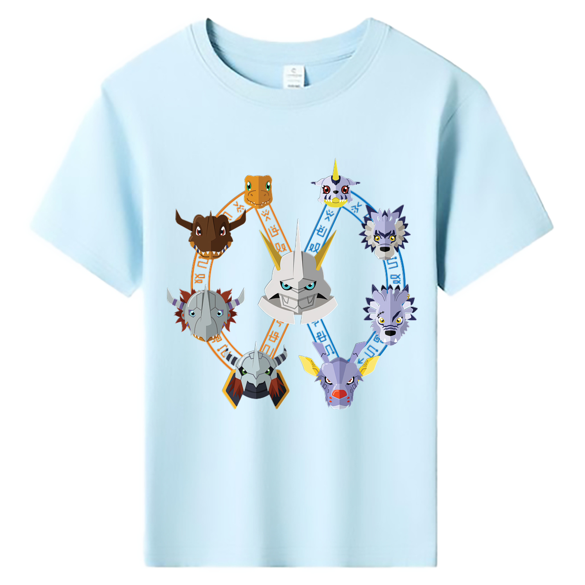 （画像用） Digimon デジタルモンスター/デジモン 綿100％キッズTシャツ（フロントプリント）